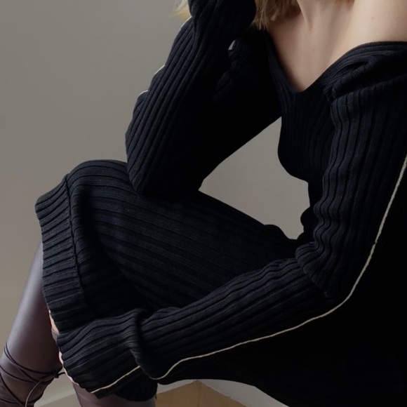 Celine Sweaters - Off the Shoulder Ribbed Knit